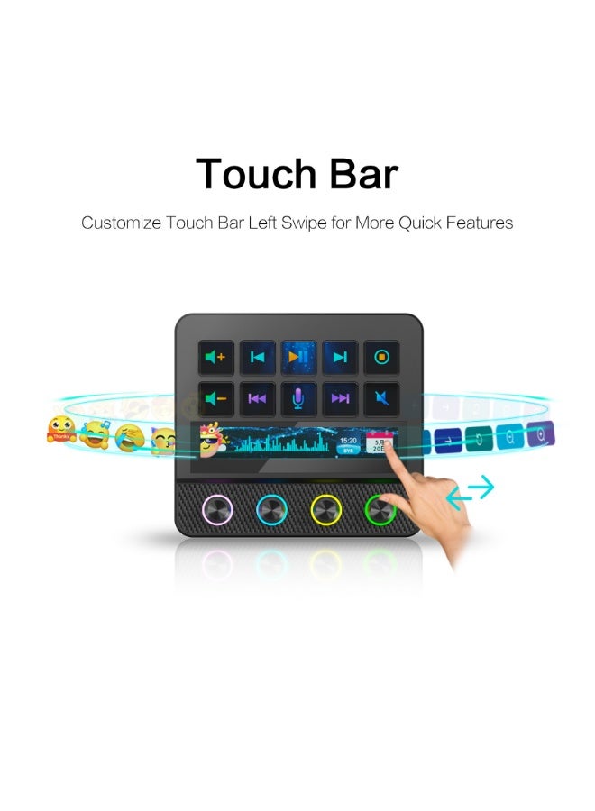 Mirabox N4PRO Visual Customizable Keyboard with Dynamic Display, RGB Knob, Touch Bar and Adjustable Stand (Black) - Image 5